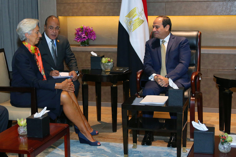 الرئيس المصري عبد الفتاح السيسي يجتمع مع المدير العام لصندوق النقد الدولي كريستين لاغارد في هانغتشو ، الصين ، في 3 سبتمبر 2016.